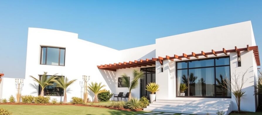 منزل حديث في الكويت يعكس الطابع المعماري المحلي مع لمسات عصرية وبناء منازل بالكويت