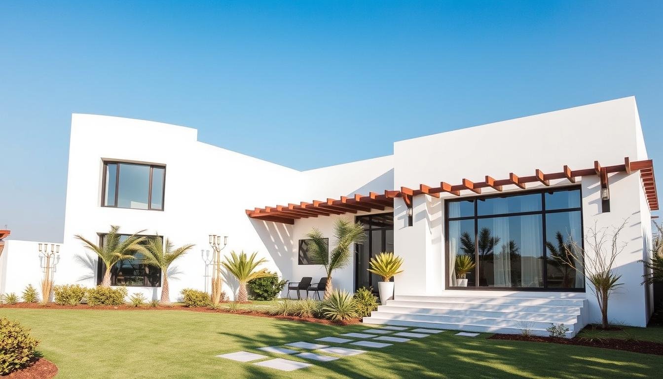 منزل حديث في الكويت يعكس الطابع المعماري المحلي مع لمسات عصرية وبناء منازل بالكويت