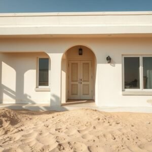 منزل في الكويت يواجه تحديات المناخ الصحراوي مع آثار العواصف الرملية والحرارة العالية