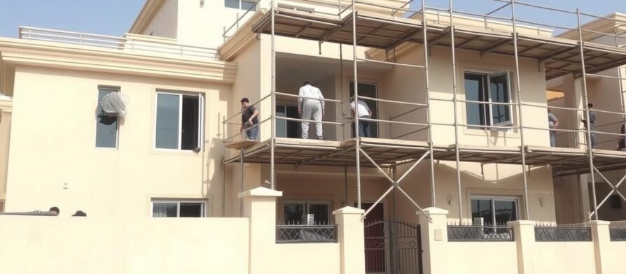 منزل في منطقة الفنطاس يخضع لعملية ترميم شاملة