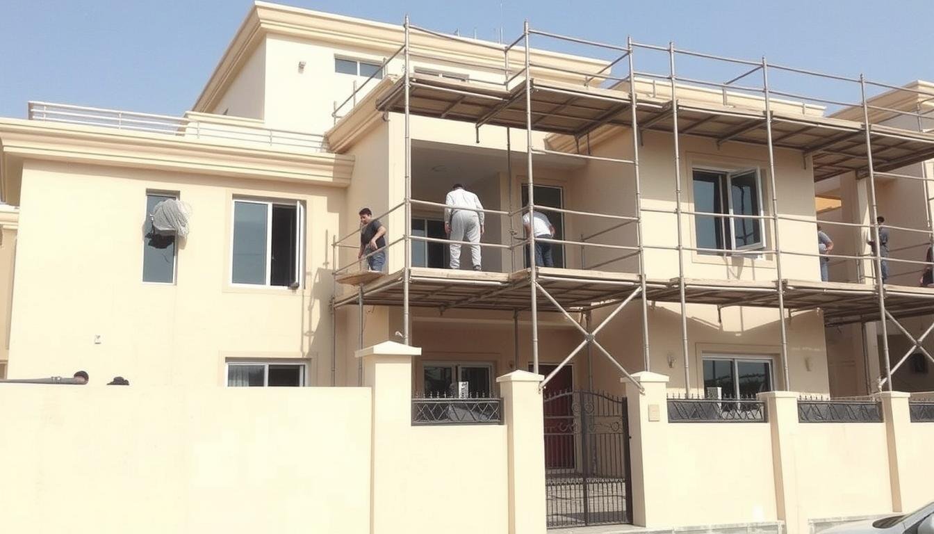 منزل في منطقة الفنطاس يخضع لعملية ترميم شاملة