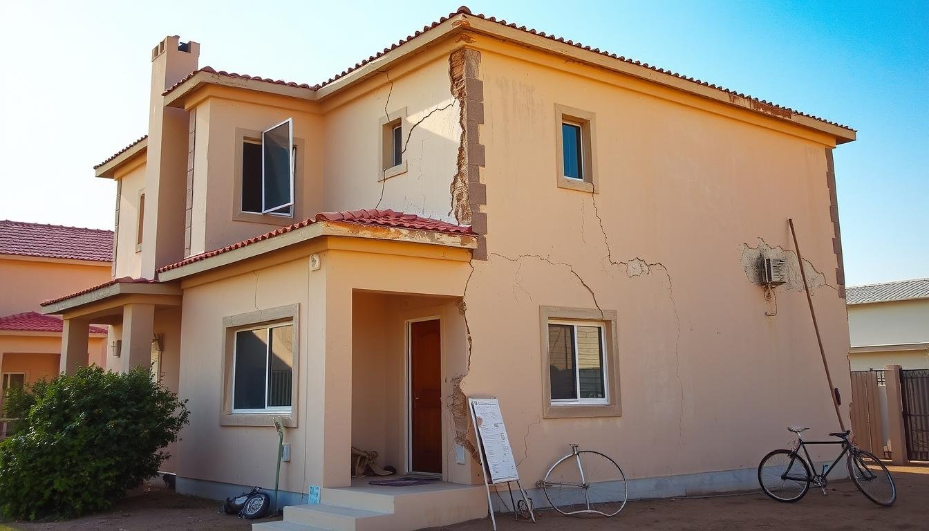 منزل في منطقة القرين يحتاج إلى ترميم بسبب العوامل المناخية مقاول ترميمات القرين