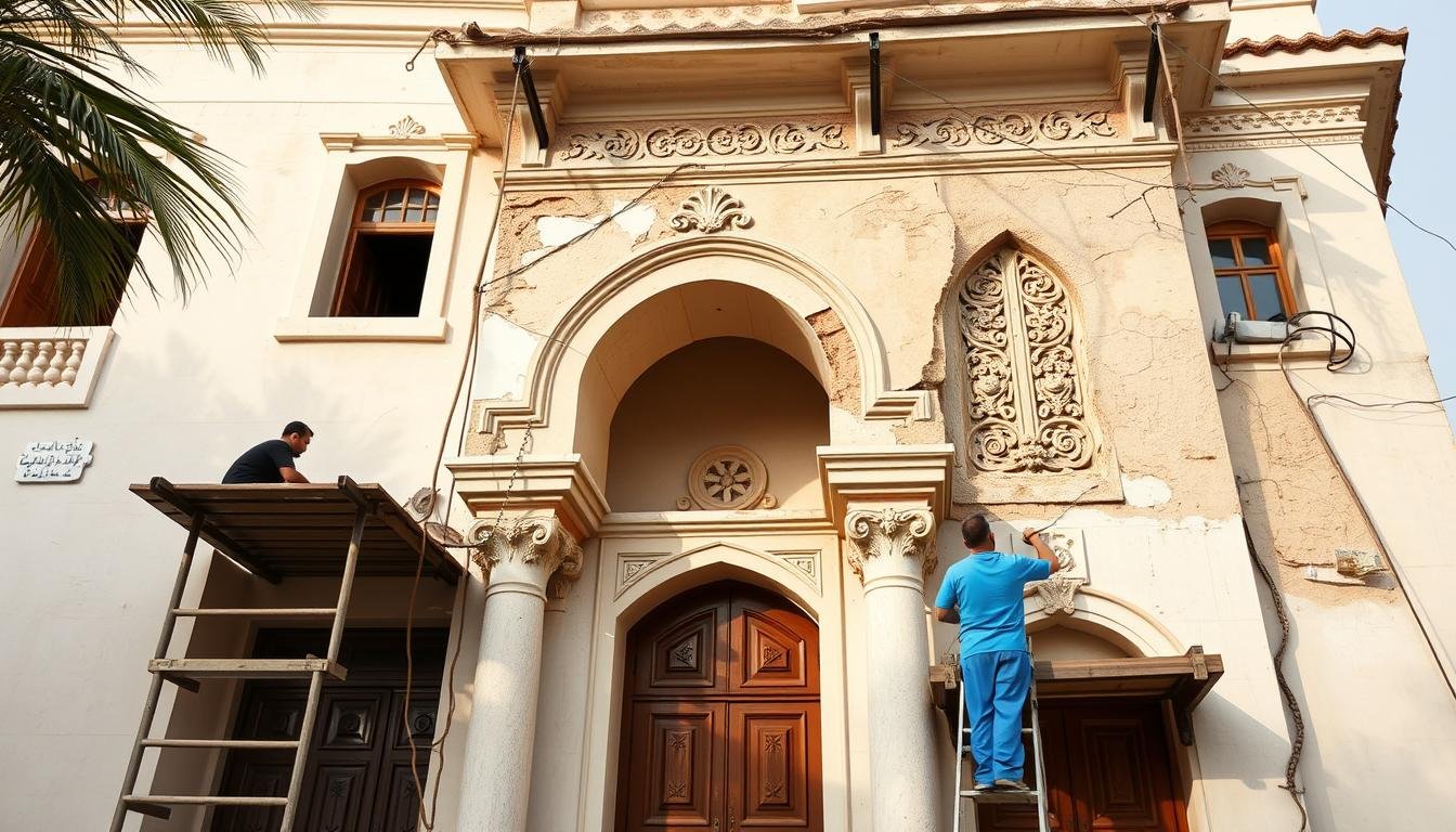 منزل كويتي تقليدي يخضع لعملية ترميم مع الحفاظ على الطابع المعماري الأصيل