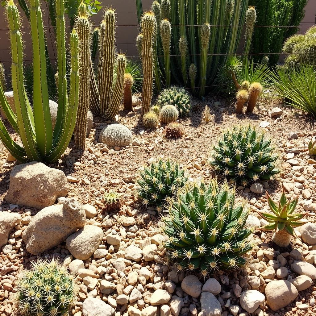 نباتات صبار وصباريات متنوعة في حديقة بالعدان