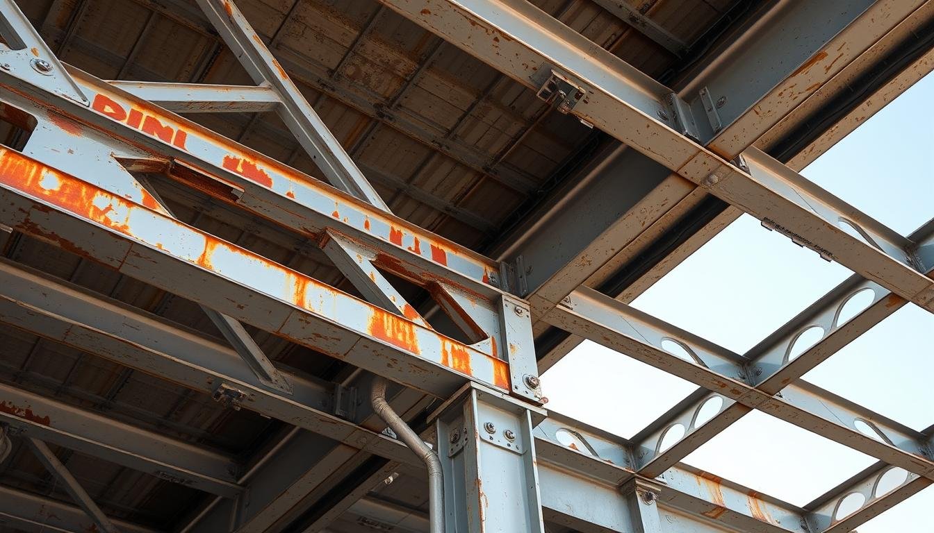 هيكل فولاذي يحتاج إلى ترميم في منطقة العدان