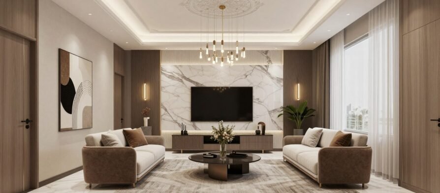 تشطيبات داخلية فاخرة في منزل كويتي حديث