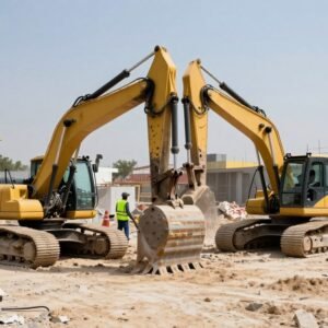 معدات ثقيلة مستخدمة في عمليات تكسير وهدم المباني