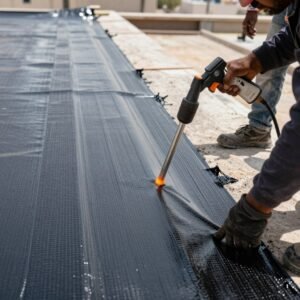 عازل اسطح باستخدام مادة البيتومين المعدل