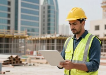 مقاول مباني مقاول صبغ يعمل على مشروع بناء في الكويت