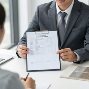 مقاول يقدم عرض سعر تفصيلي لمشروع تركيب سيراميك