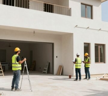 مقاول ترميمات عامة يعمل على ترميم منزل في الكويت
