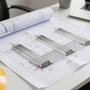 مخططات هندسية لمشروع بناء هيكل أسود في الكويت