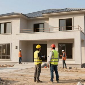 مقاول الكويت أثناء متابعة مشروع بناء