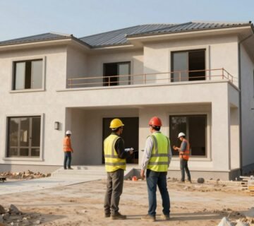 مقاول الكويت أثناء متابعة مشروع بناء