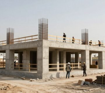 مقاول هيكل أسود الكويت أثناء تنفيذ مبنى سكني